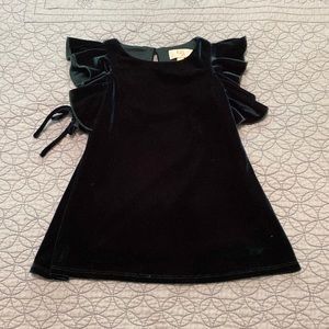 Green Velour Dress 2T